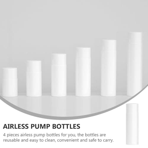 4 Pack 100ml Plastic Airless Press Bottles for Travel Cosmetic Dispenser — view 3