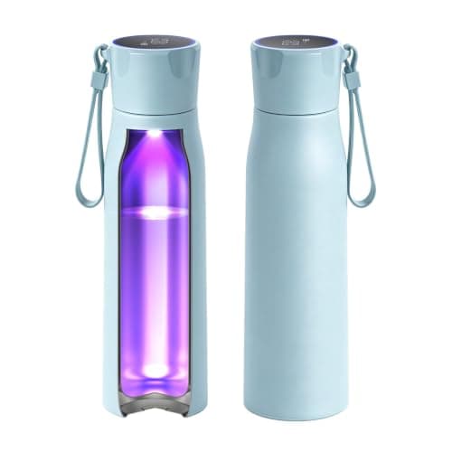Insulated Stainless Steel Water Bottle with UV Sterilization & Hydration Reminder, USB-C Rechargeable, BPA-Free&Leak-Proof Smart Self-Cleaning Water Bottle, Ideal for Office, Travel and Gifts, Blue
