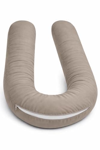 MIA U Shaped Pregnancy Pillow Case 100% Cotton Nursing Maternity Body Bolster Support Cover Zip Closure 9Feet (275cm) — view 4
