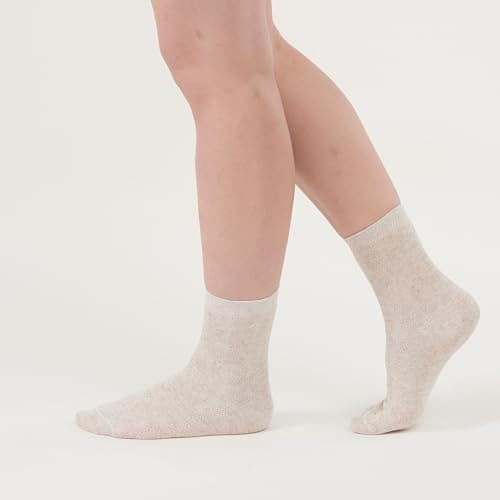 100% Organic Thin Breathable Organic Linen Socks for Women, Pack of 3 pairs (Medium) — view 5