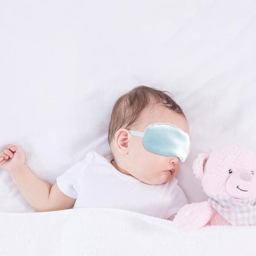 GANAZONO Silk Sleeping Eye for Infants Soft Blue Silk Eye Shade for Sleep and Jaundice — view 3