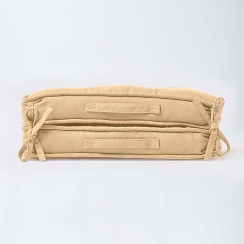 HOMESCAPES Beige Travel Booster Cushion Large Firm 50 cm Square Seat Pad and Backrest Luxury Thick Soft Taupe Cotton Supportive Car Cushion For The Elderly, Post-Operative and Lumbar Support — view 5