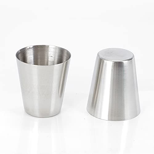 saijer Stainless Steel Shot Cups, 16 PCS Schnapps Cup Metal Shot Glasses Tumblers Mini Wine Drinking Glasses Travel Wine Cup Stackable Drinking Cups Portable Hip Flask for Outdoor Camping (30ML) — view 4