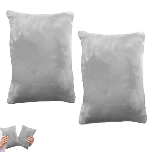 QhgPnt 2 Pcs Small Pillows, Mini Pillow for Travel and Office Support, Travel Pillow for Car Seat and Joint Comfort, Small Cushions for Camping and Daily Commuting(Grey)