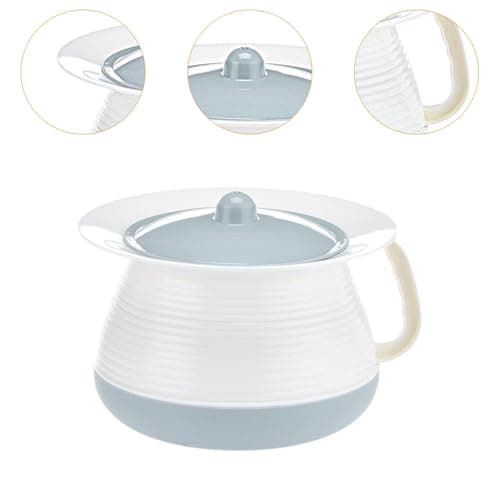 FewNvWa Portable Toilet Container with Lid and Handle. Lightweight Container for on The Go. Made of PP for Camping and Car Trips, Blue — view 3