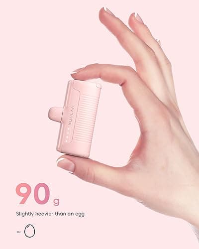 Kuulaa Mini Power Bank 4500mAh,PD 16W Ultra Compact Portable USB C Charger,Small Portable Charger Compatible with Samsung Huawei Xiaomi OPPO Oculus Quest Games Android Switch etc (Pink) — view 5