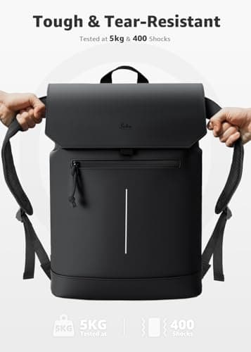 Lekespring Laptop Backpack-Waterproof Rucksack Bag for Women Men, School Bag for Students, Work Backpack, Black — view 4