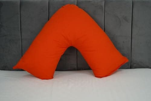 AR V shaped pillowcase cover, 100% Poly-cotton Back & Neck Support Orthopaedic Pregnancy/Nursing V Pillowcase cover only (Orange) — view 3
