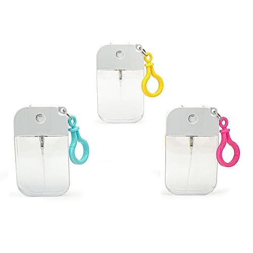 IQMLQV Hand Sanitiser Spray with Clip,Keyring Clip on Spray Bottle,Credit Card Mist Bottles Travel Size Pocket Slim Design 1.69 fl OZ (50ml)