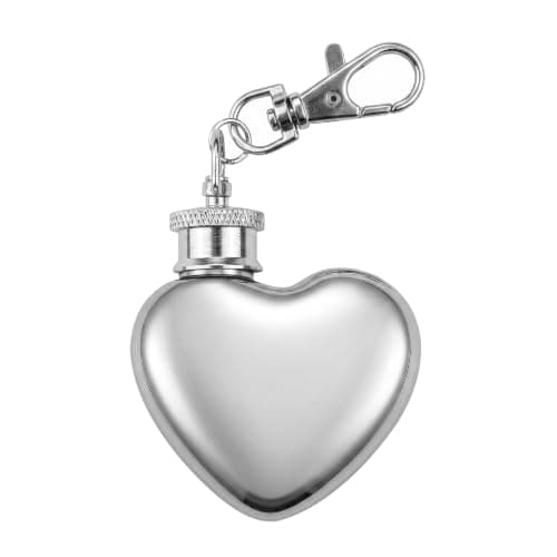 1oz 304 Steel Heart Flask, Silver Leakproof Mini Pocket Bridesmaid Gift