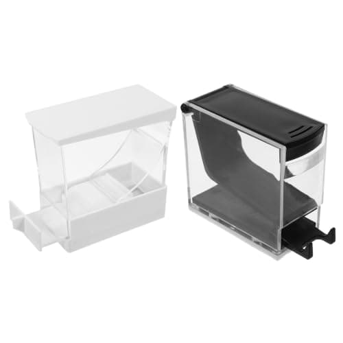 Ciieeo 2pcs Portable Cotton Roll Holder with Sealed Lid Plastic Press-on Type Dispenser Box for Cotton Rolls and Wool Organizer Suitable for Home Care and Travel Kit