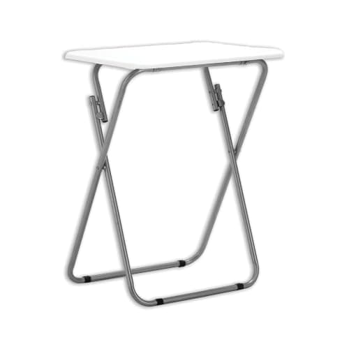 Premier Housewares Folding Camping Table - Foldable Outdoor Table for Drink Coffee - Lightweight Small Picnic Table for Camp - White Collapsible Kitchen Work Table