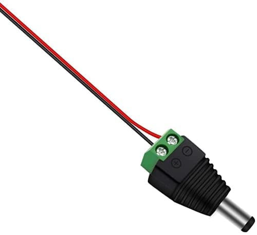 LightingWill 10-Pack 5.5 × 2.1mm Male DC Power Jack Connectors, Screw-Terminal Barrel Plug Adapters for 12 V CCTV Cameras and LED Strips — view 5