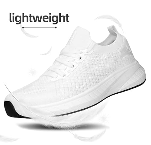 Puweco Womens Trainers Running Shoes Walking Sneaker White — view 3