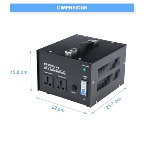 tonchean 2000W Voltage Converter Step Up & Step Down Voltage Transformer — view 3