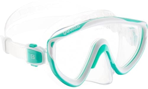 CRESSI Tinetto Rocks Dry Set Aqua Green/White [S/M] - Kids Snorkeling Set Short Adjustable Fins, Silicone Mask, and Dry Snorkel, Aqua Green/White, S/M — view 2