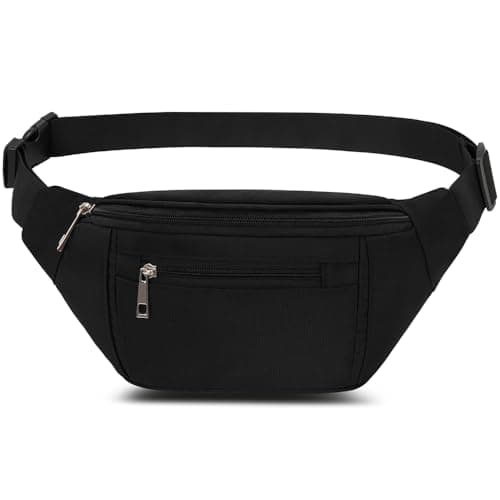 Bumbags Waist Fanny Packs for Men Women, Fashion Bum Bag with Adjustable Belt for Sport Running Hiking Jogging Travel Cycling Walking Dog Boys Ladies ect (Black) — view 2