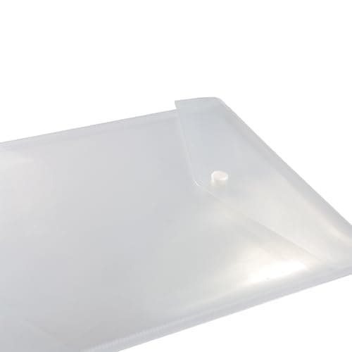 eco-eco A6 50% Recycled Clear Transparent Portrait Press Stud Popper Wallet, Plastic Folders 180x120mm (Pack of 5), 200mic, eco159 — view 3