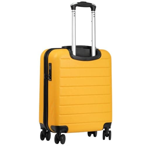 Rocklands® Lightweight 4 Wheel Hard Shell Luggage Suitcase Ryanair Cabin Carry on Travel Bag 55x40x20 (Mango Yellow) — view 2