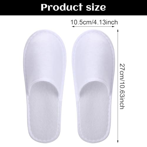 kuou Disposable Spa Slippers 6 Pairs Hotel Guest Slippers White Close Toes — view 5