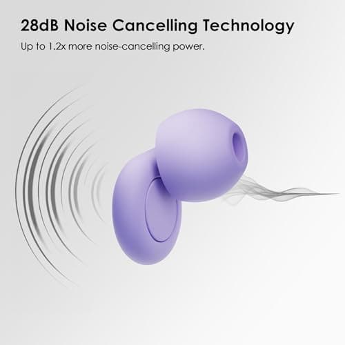 OPEIIN Ear Plugs for sleep - Flexible Silicone for Superior Hearing Protection,Ultra-Soft Reusable Noise-Reducing Earplugs for Sleep, Focus, Travel | Custom Fit with 8 Tips |Purple,1 count (Pack of 2) — view 2
