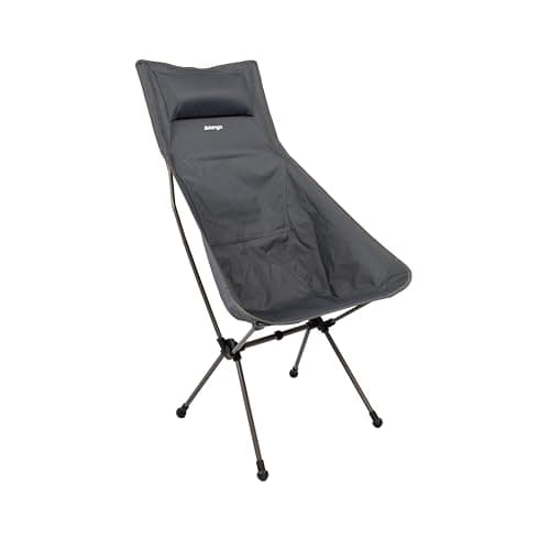 Vango Micro Steel Tall Camping Chair, Lighweight, Strong Foldable to Compact Size, High Back Design Garden Chair Perfect for Festivals, Fishing, Campers, Walkers (India Ink)