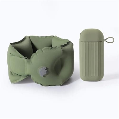 Pocket Size Inflatable U-Shaped Travel Pillow Portable Lightweight Neck Support For Car Sleeping Rest Ice Silk(Grey) — view 5