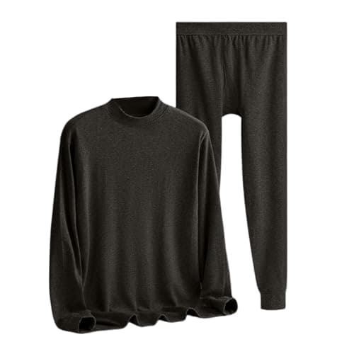 Men's Thermal Underwear Set – Warm Base Layer Top & Bottom with Brushed Interior | Quick-Dry Winter Set in Black UK Sizes L — view 4