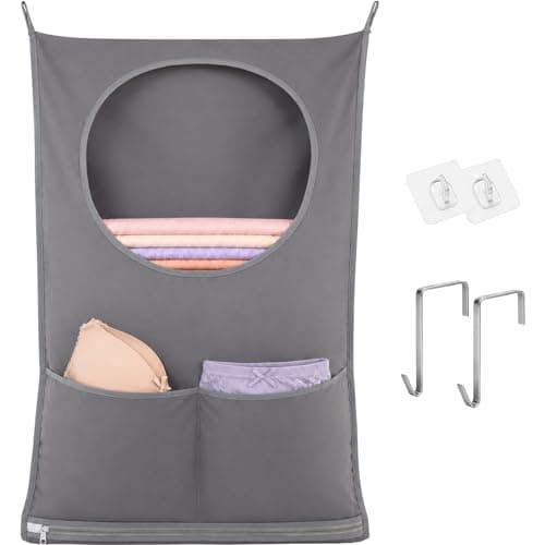 KLMHH Hanging Laundry Bag, Collapsible Laundry Basket, Waterproof Bin