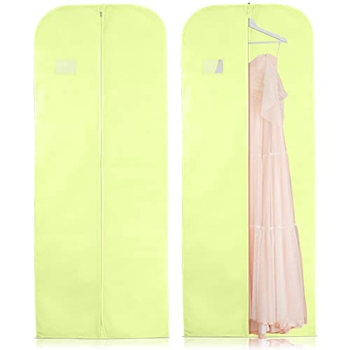 Wedcova Dress Bag | Hanging Garment Bags | Full Length Travel Protector | Wedding Clothes Storage Cover with Zipper for Women | Pack of 5 Covers | 72 Inch | Yellow — view 2