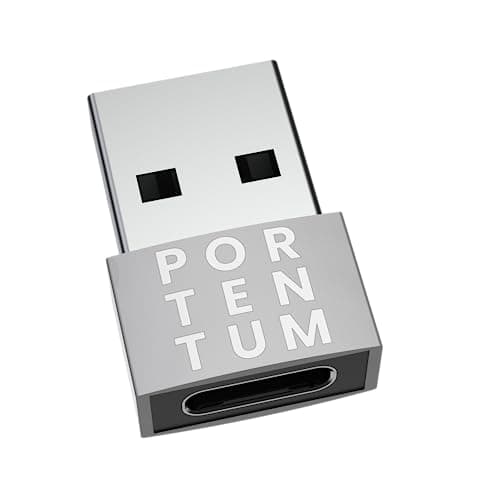 PORTENTUM USB c to USB Adaptor - 480 MB Speed - Premium Zinc Allow with High Heat Resistance - USB to USB C adapter WITH Only 4 grams - Silver