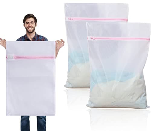 2 Pcs Large Mesh Laundry Bag 60x90cm, Mesh Laundry Bags With Hidden Zipper
