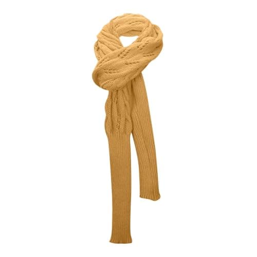 Unisex Polyester Warm Fleece Winter Knitted Scarf for Travel and Outdoor Activities Cold Day Travel Neck Gaiter, yellow, One Size — view 4