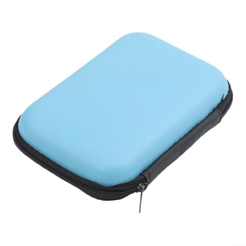 MuchLuckystar Hard Drive Storage Case, 2.5 Inch EVA Zipper Protective Bag for External HDD SSD USB Cable Charger Earphone Organiser Travel(Sky-Blue) — view 3