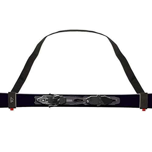 CampTeck U6893 - Adjustable Ski Carrier Strap Over Shoulder Holder for Skis and Poles - Cushioned Foam and Hook & Loop Fasteners, Easy Carrying, Transporting, Travel and Storage - Black — view 2