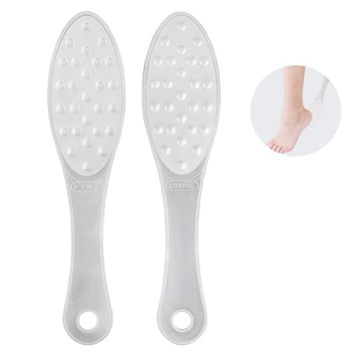 2PCS Stainless Steel Foot Scraper,Professional Foot Rasp Scrubber,Double Sided Pedicure Rasp for Dead Foot Skin and Cracked Heel, Easy to Clean Pedicure Tool(Silver)