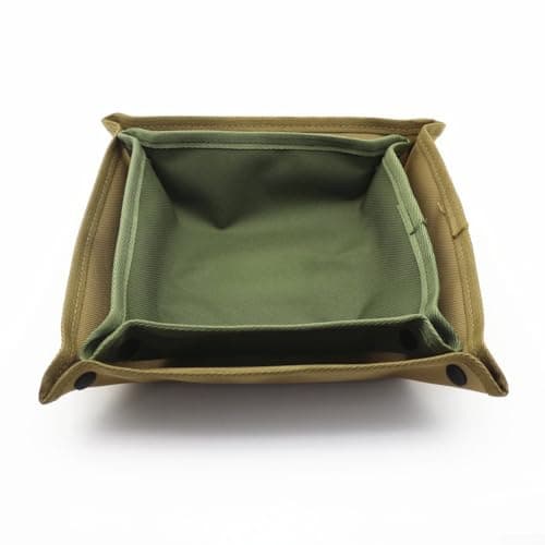 Square Folding Storage Tray Constructed from 900D Oxford Material for Consistent Performance Outdoor Travel and Indoor Use (L-Khaki) — view 4