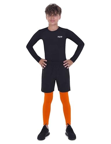 TCA Men Pro Performance Compression Leggings Thermal Base Layer Tights - Orange, XXL — view 5