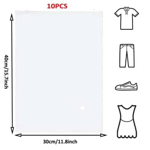 GAOHAN 10 Pcs ZipLock Storage Bags Reusable Plastic Travelling Storage Bags — view 2