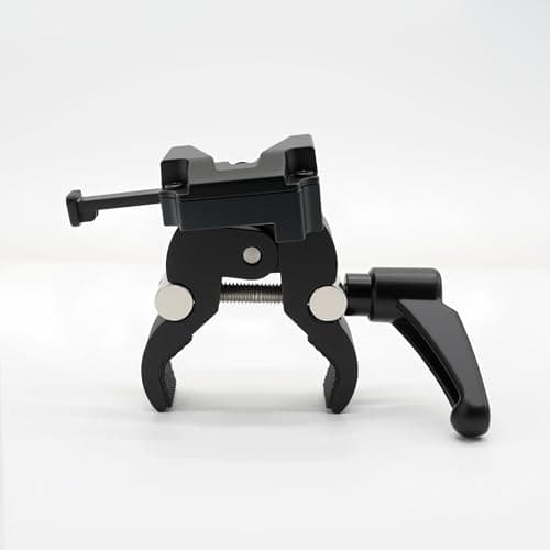 LSYRIA V Mount Universal Crab Clamp V Lock Battery Quick Release Super Adjustable Mount Tripod Adapter Holder for Light Stand Tripod Legs, Compatible with DSLR Camera Battery (Black) — view 4