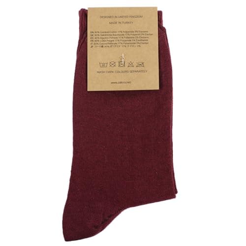 ZAKIRA Combed Cotton Dress Socks, 5 Pack, 6-10 (UK), Burgundy — view 6