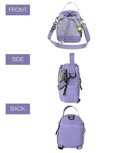 HAUMAUH Crossbody Sling Bag for Women & Men | Shoulder Small Bags with Water Bottle Holder | Lightweight for Travel Hiking Beach & Outdoor Activities (Purple) — view 5
