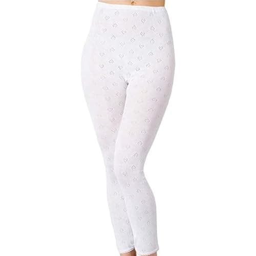 iTRONiK New Women's Thermal Long Johns Underwear Cotton Long Johns White or Black Made in The UK (White, M) — view 2