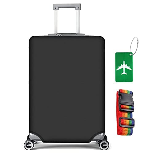 flintronic Travel Luggage Cover Elastic, Luggage Cover, Suitcase Cover, 29-32 Inch Suitcase Protective Cover, with Luggage Tag*1+Luggage Strap*1 (XL, Black)