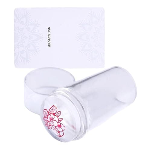 Nail Stamper Kit Silicone Soft Transparent Stamper with Scraper
