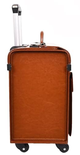 Four Wheeled Pilot Case Faux Leather Lightweight Cabin Bag Commander (Tan) — view 3