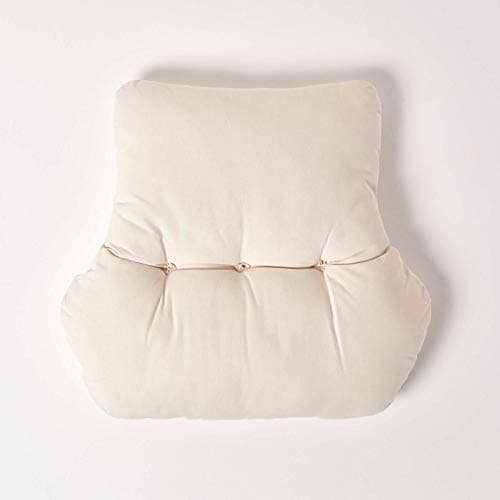 HOMESCAPES Cream Back Support Cushion Thick Lumbar Cushion for Armchair, Desk Chair or Sofa Soft 100% Cotton Orthopaedic Posture Cushion, 15cm Deep — view 3
