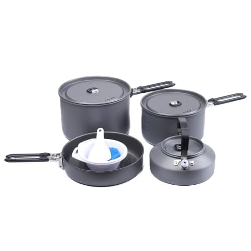 Fire-Maple Feast 4 Camping Cookware Set with Pot, Kettle and Pan,Black
