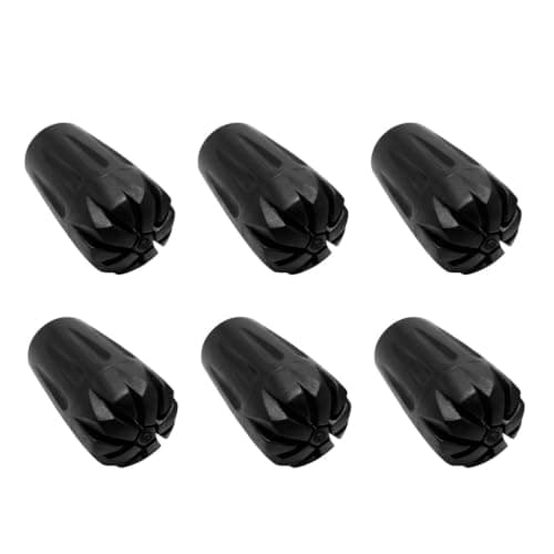6-Pack 23mm Walking Stick Ferrules,Wide Bore Rubber Tips for Thick Poles