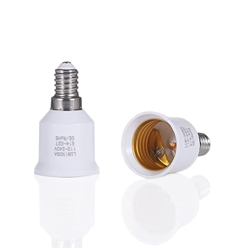 Luminosa E14 to E27 Lamp Socket Adapter Converter Holder for LED Halogen Edison Energy Saving Smart Bulb (Pack of 2) / Convert Small Screw to Large Screw Convertor Adaptor/CE